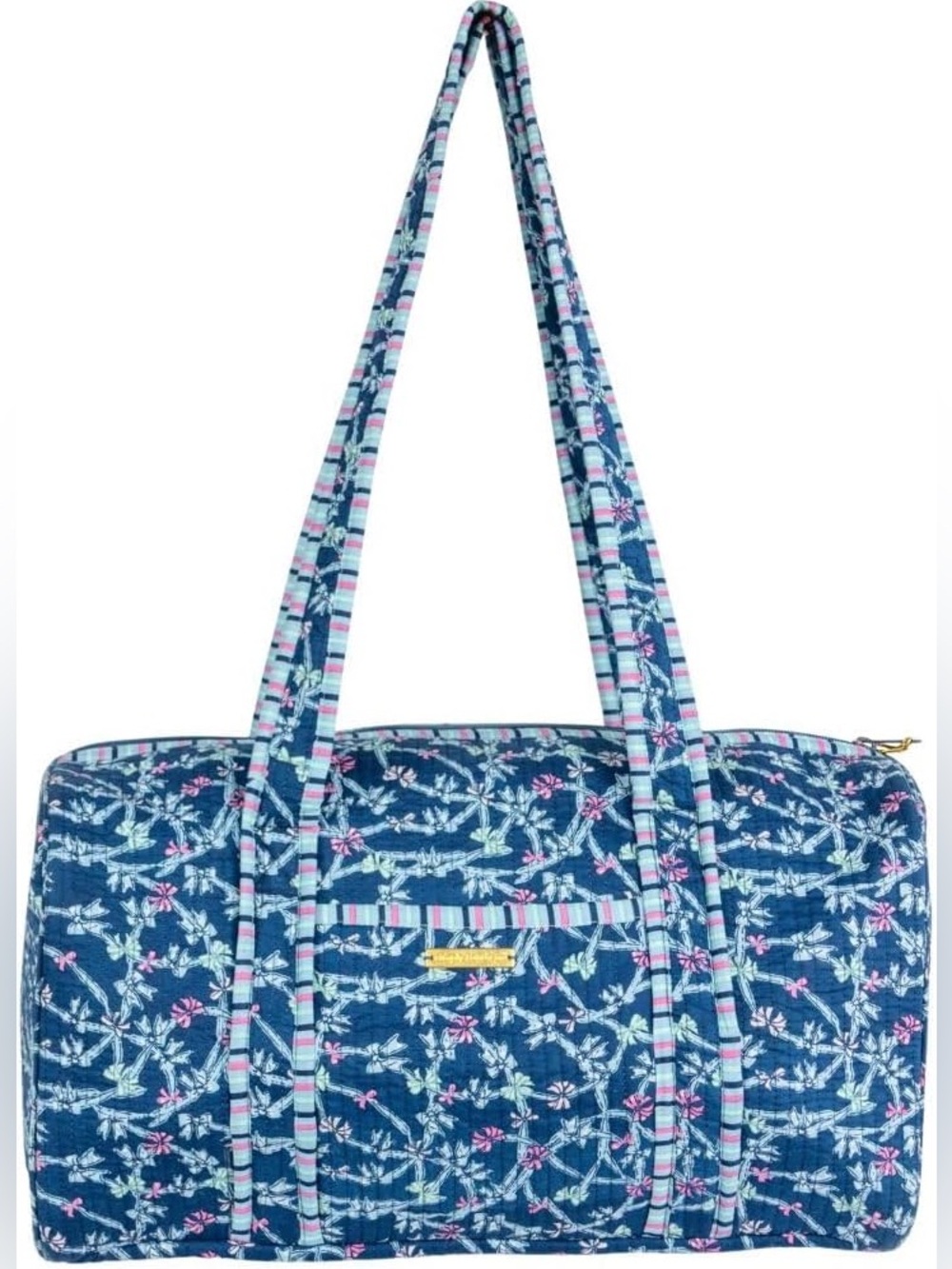 Simply Southern Quilted Blue Ribbons Duffle Bag